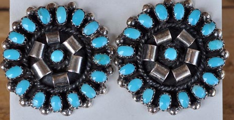 Lorricta Walela | Zuni Earrings | Penfield Gallery of Indian Arts | Albuquerque, New Mexico